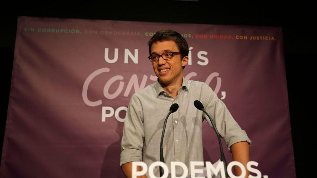 Election campaign chief of the party Podemos Inigo Errejon talks to the press following the first official results in Madrid, Sunday, 20 December 2015.