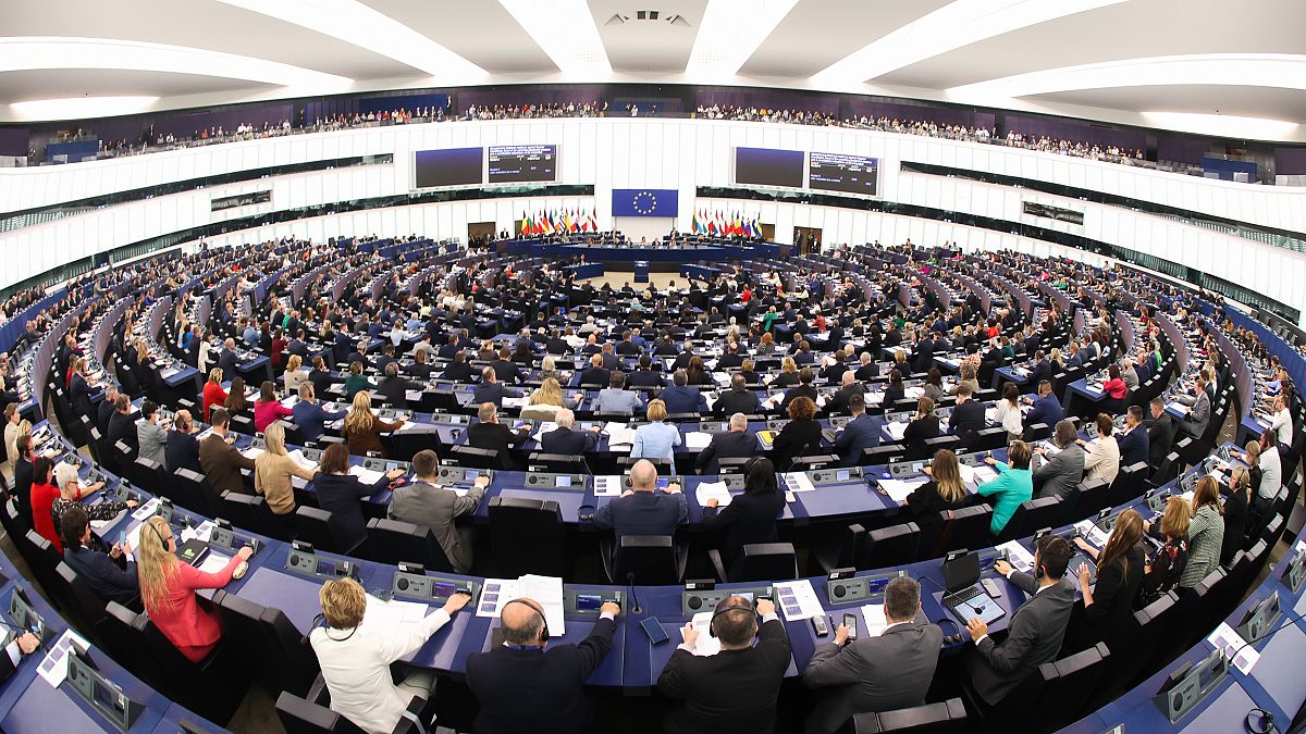 The hemicycle of the European Parliament in Strasbourg.