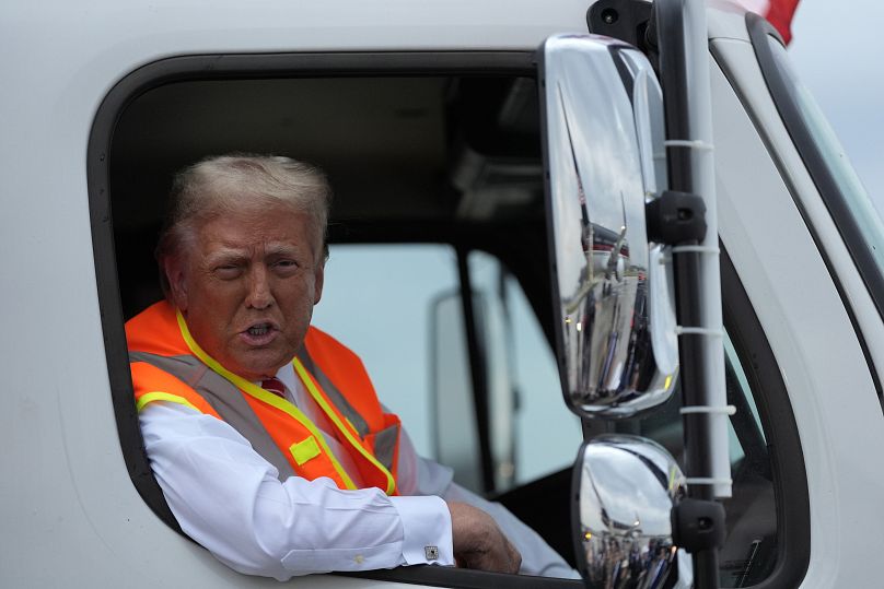 Trump in a garbage truck