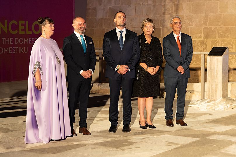 Joana Vasconcelos, Owen Bonnici, Robert Abela, Phyllis Muscat, Norbert Gatt à l'ouverture du MICAS