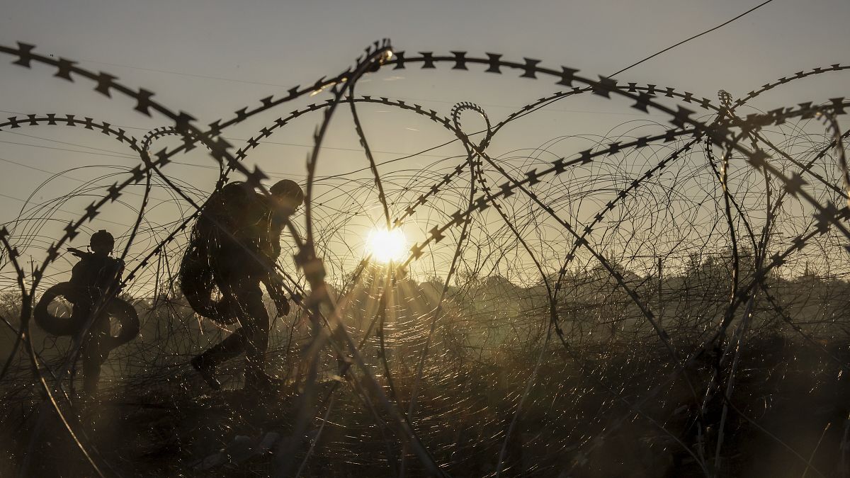 Servicemen of the 24th Mechanised Brigade install anti-tank landmines and non-explosive obstacles along the front line near Chasiv Yar, 30 October, 2024