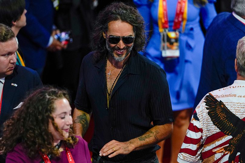 Russell Brand est vu lors de la Convention nationale républicaine le jeudi 18 juillet 2024 à Milwaukee