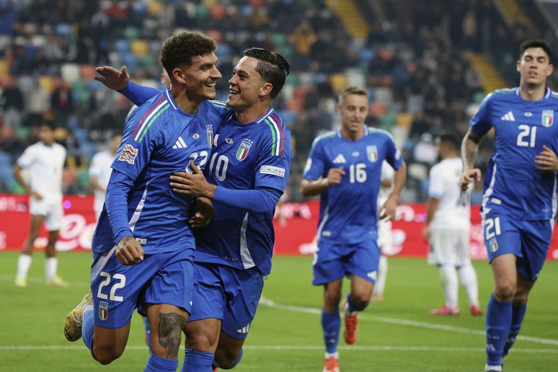 L'équipe italienne portait du bleu pendant le match