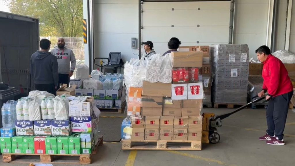 Donations at the Food Bank.