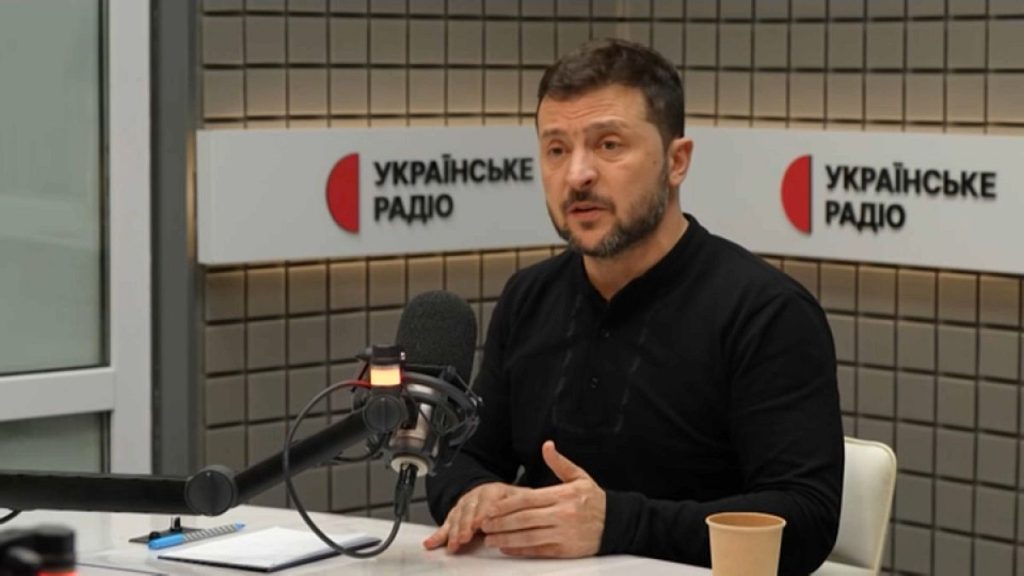 Volodymyr Zelenskky during a radio interview in Kyiv, 15 November, 2024