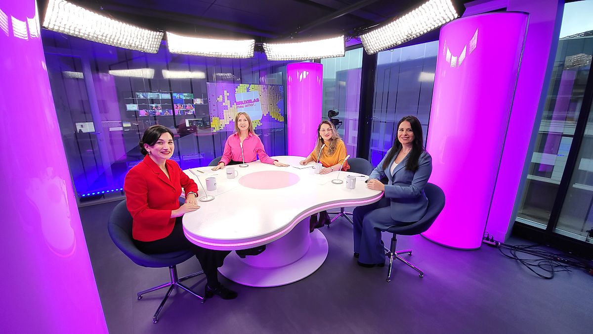 Host Méabh Mc Mahon with Tinatin Akhvlediani, Iliriana Gjoni and Teona Lavrelashvili