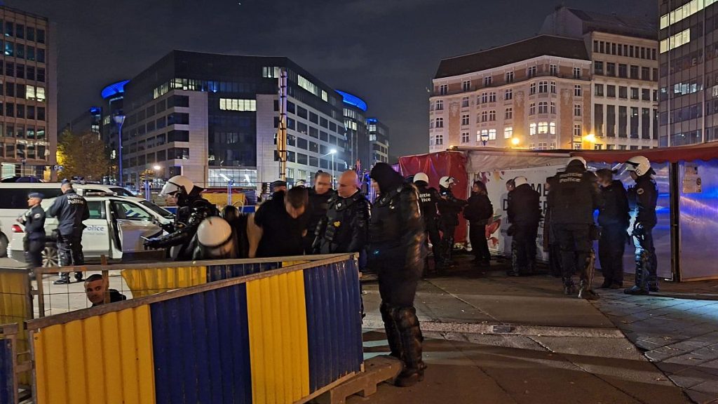 Hundreds protest arrival of far-right French politician Jordan Bardella to Brussels