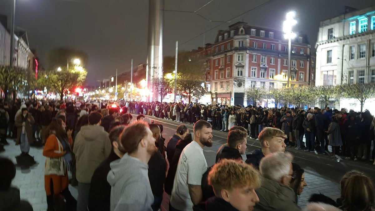 Thousands gather in Dublin town centre for the fictional event