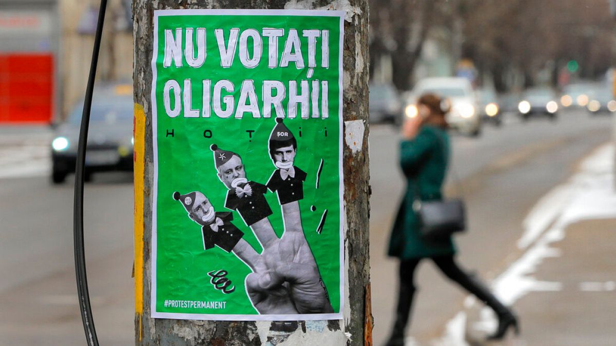 A poster depicting, from left, Moldova