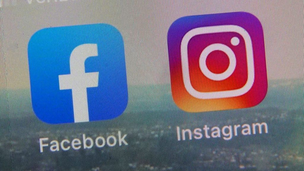 FILE - A view of the mobile phone app logos for, from left, Facebook and Instagram.