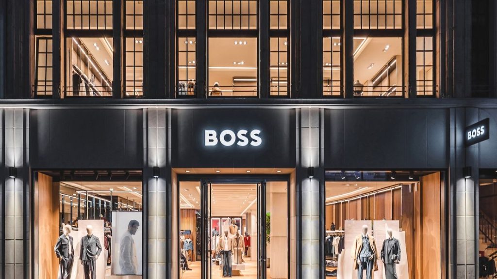 A photograph of Hugo Boss store in Düsseldorf, Germany