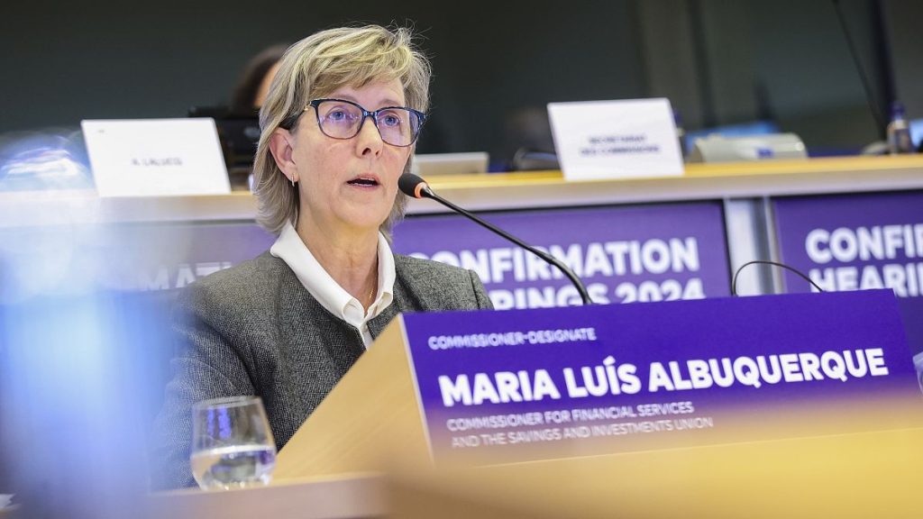 Maria Luís Albuquerque at her European Parliament hearing, November 2024