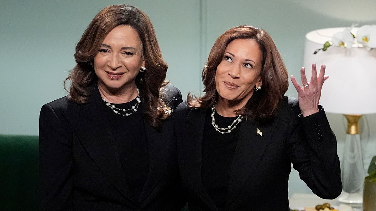 Kamala Harris with her Saturday Night Live doppelganger, Maya Rudolph.