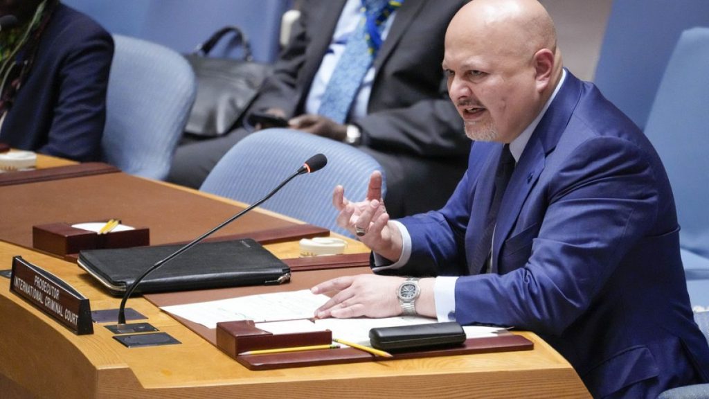 Karim Khan, Prosecutor of International Criminal Court, addresses a Security Council meeting on the situation in Sudan, Thursday, July 13, 2023 at United Nations headquarters.