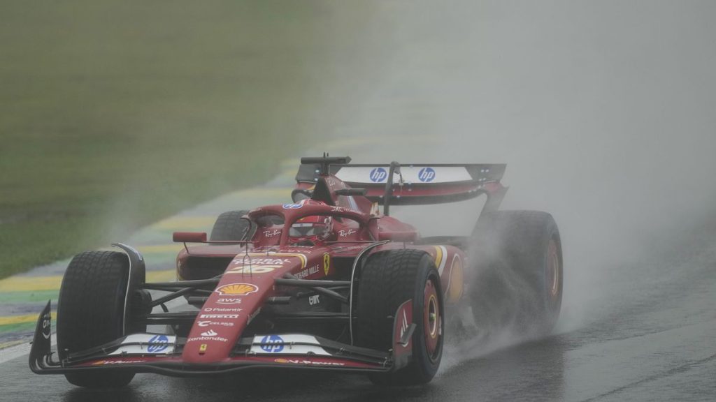 Ferrari driver Charles Leclerc of Monaco driving during the qualifying session ahead of the Brazilian Formula One Grand Prix, in Sao Paolo,  Brazil, Nov 3 2024.