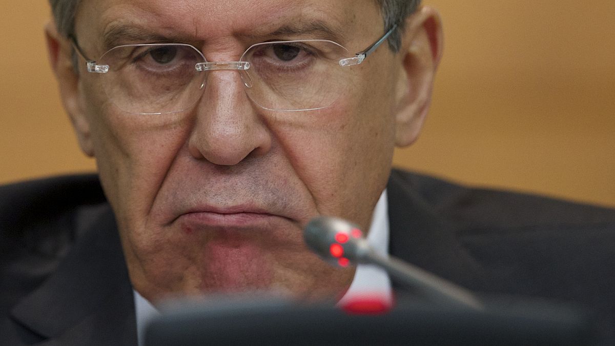 Russian Foreign Minister Sergey Lavrov speaks during his annual news conference in Moscow, Russia, Wednesday, Jan. 21, 2015