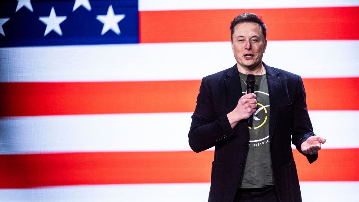 Elon Musk speaks at Life Center Church in Harrisburg, Pa., Saturday, Oct. 19, 2024.