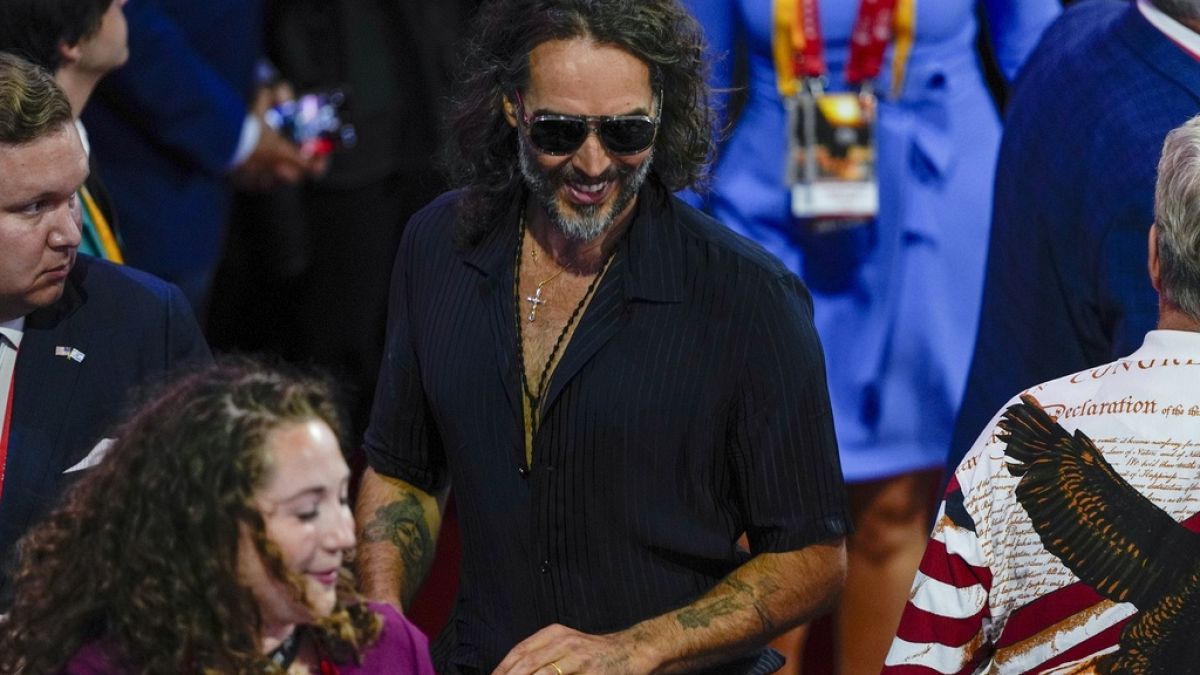 Russell Brand at the Republican National Convention Thursday in Milwaukee, July 2024