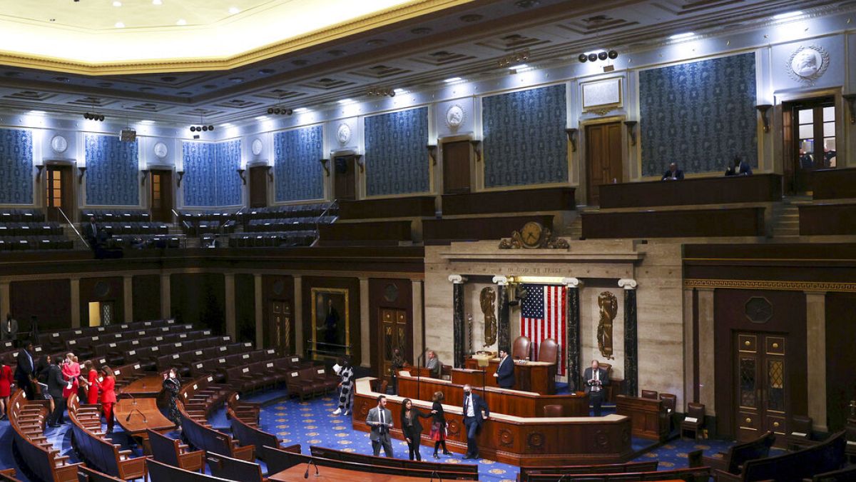 The chamber of the House of Representatives is seen before the State of the Union, Tuesday night, March 1, 2022, at the Capitol in Washington.