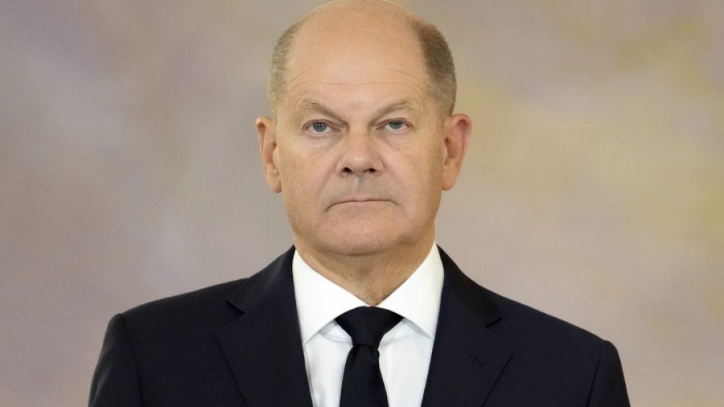 German Chancellor Olaf Scholz at Bellevue Palace in Berlin Thursday, Nov. 7, 2024.