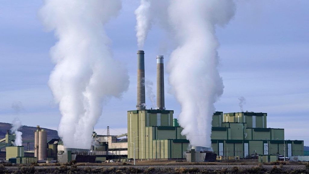 Steam billows from a coal-fired power plant in the US.