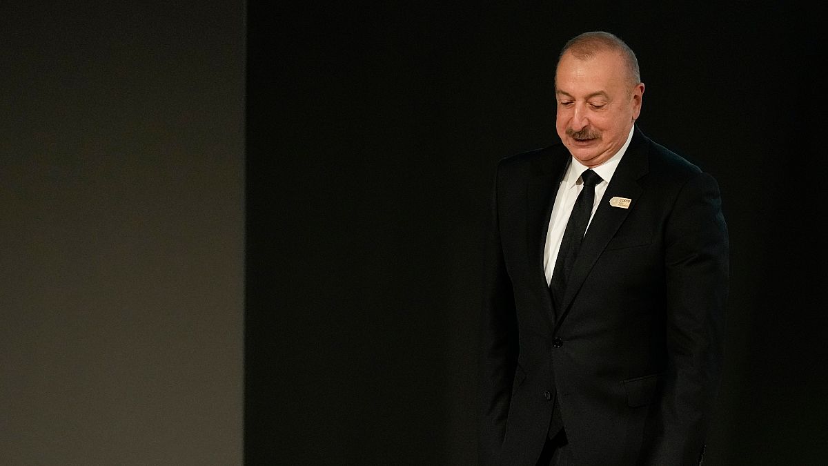 Ilham Aliyev, Azerbaijan president, at the COP29 U.N. Climate Summit, Wednesday, Nov. 13, 2024, in Baku, Azerbaijan.