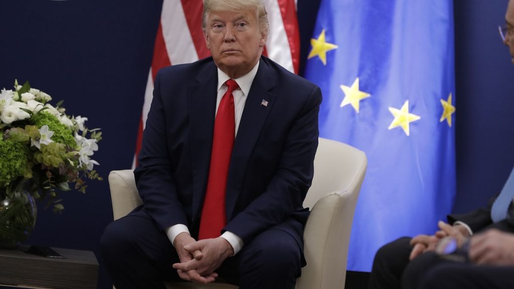 President Donald Trump during a meeting with European Commission President Ursula von Der Leyen at the World Economic Forum