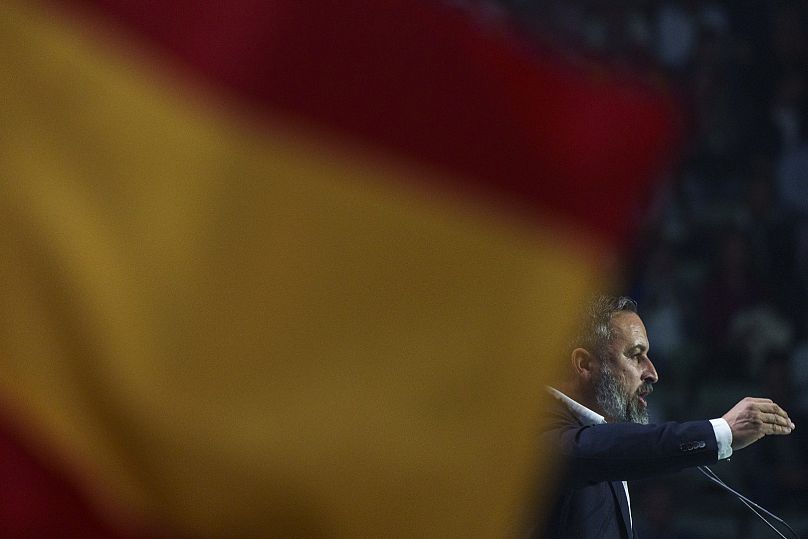 Santiago abascal pour un mitin politique (ARCHIVO)