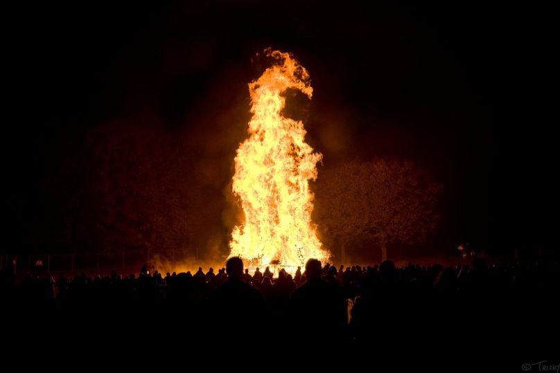 Une célébration de la nuit du feu de joie à Leeds, au Royaume-Uni.