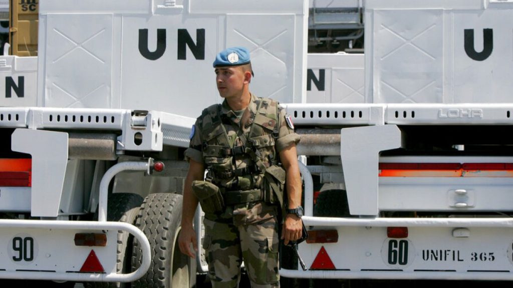 A French UN peace-keeper in Lebanon