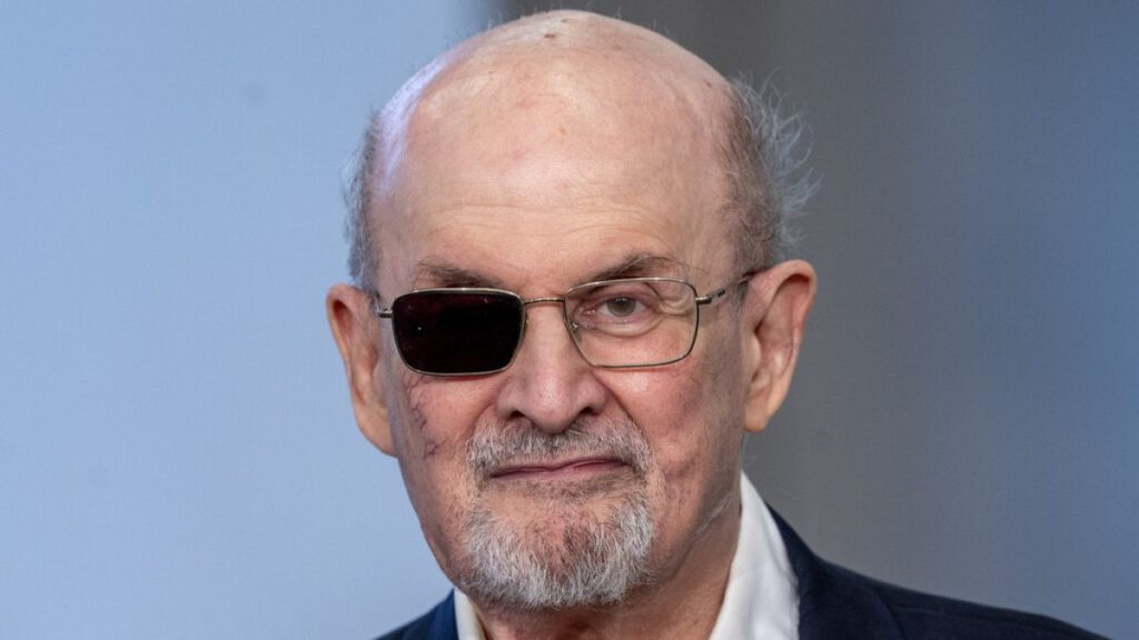 File photo: Author Salman Rushdie at an event in Frankfurt, Germany, Friday, Oct. 20, 2023.