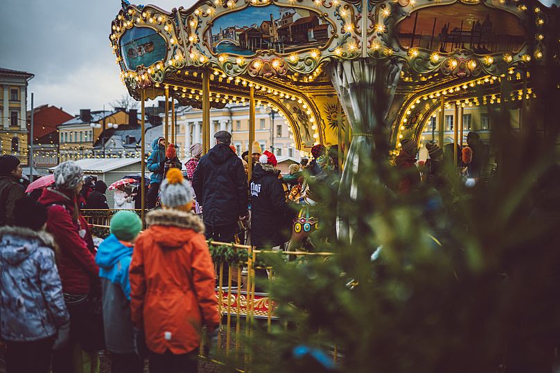 Le carrousel du marché de Noël d'Helsinki