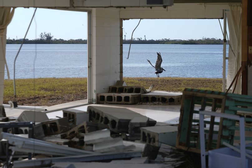 Une maison détruite à Grove City, en Floride, après l'ouragan Milton. 