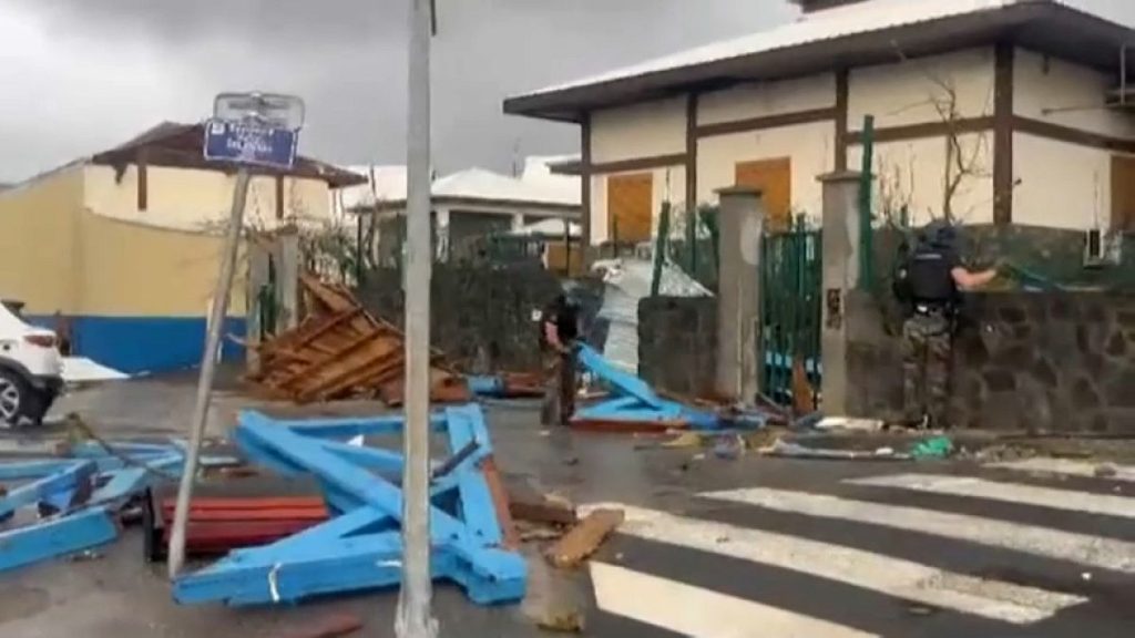 Damage on the streets of the capital Mamoudzou in Mayotte, 14 December, 2024