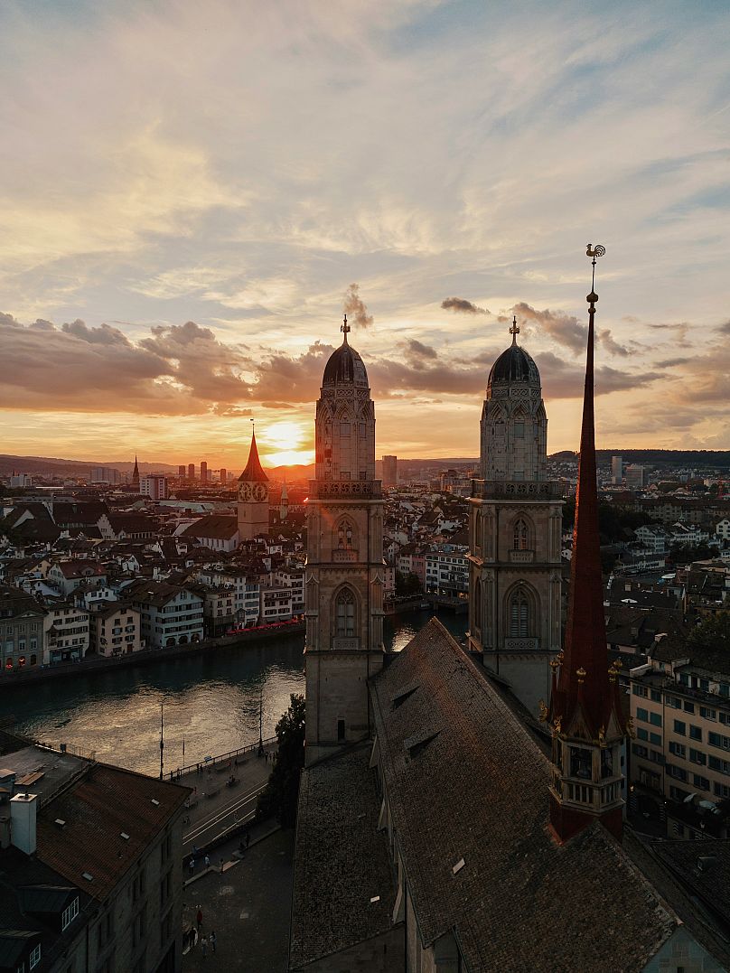 Coucher de soleil à Zurich