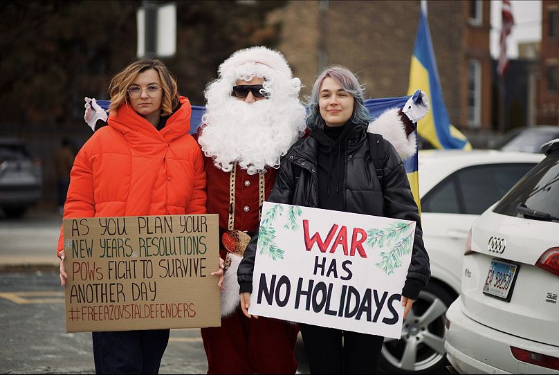 Rassemblement de soutien aux prisonniers de guerre ukrainiens à Chicago, États-Unis, le 22 décembre 2024