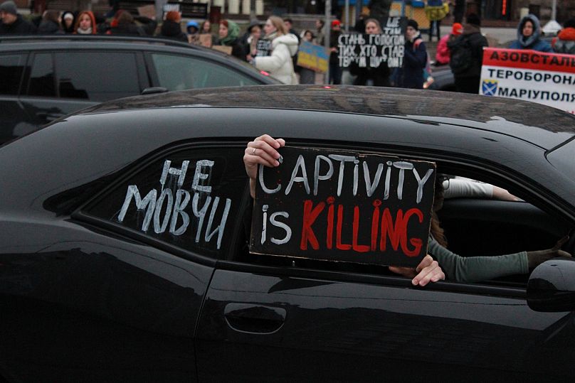 Rassemblement de soutien aux prisonniers de guerre ukrainiens, Kiev, Ukraine, 22 décembre 2014