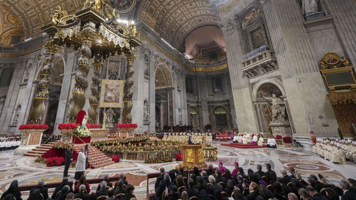 Pope Francis presides over the Christmas Eve Mass in St. Peter