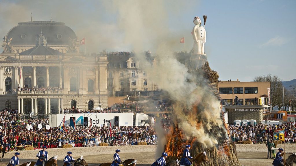 Burning the Böögg at Zurich’s Sechseläuten Festival