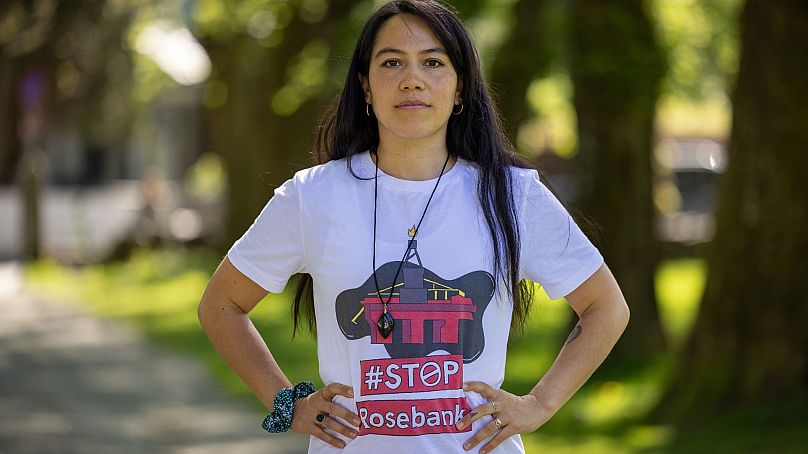 L'un des organisateurs du Shetland Stop Rosebank, Andrea Sanchez