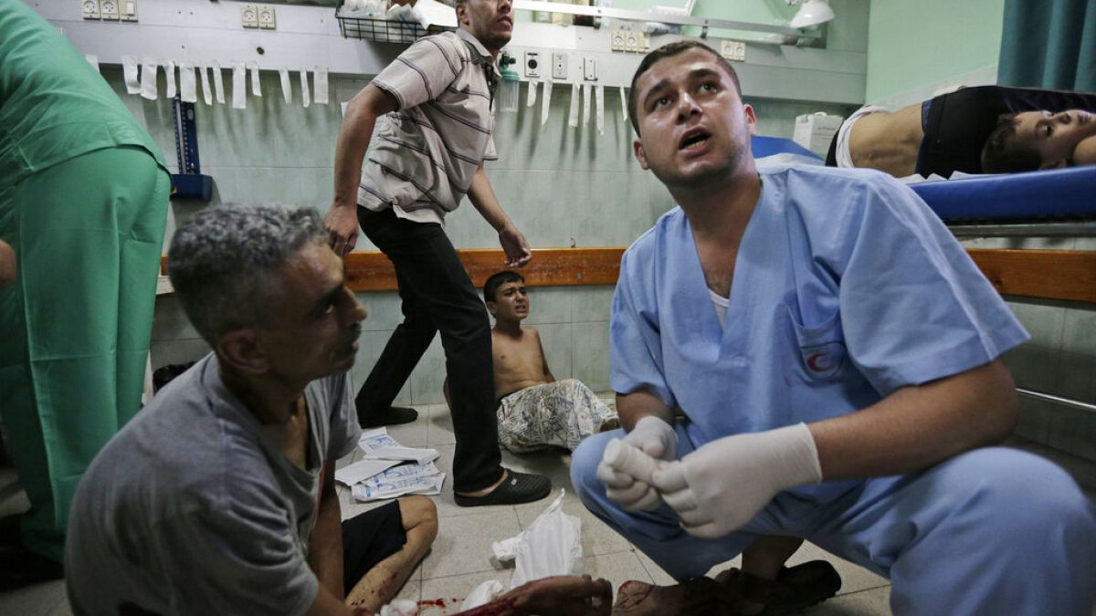 FILE - Emergency room of the Kamal Adwan Hospital, in Beit Lahiya, Sunday, Aug. 3, 2014.