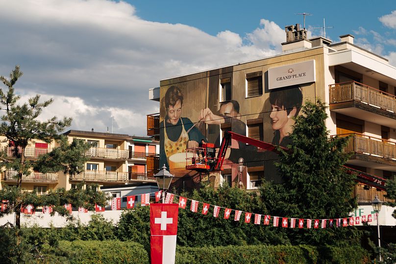 Street art de Mohamed LGacham, et un parmi tant d'autres dans toute la station de ski