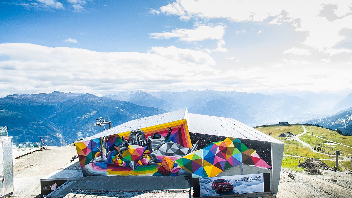 Street art in Crans-Montana, Switzerland