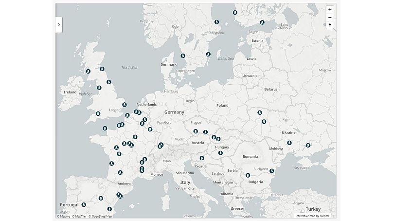 Une carte des centrales nucléaires en Europe