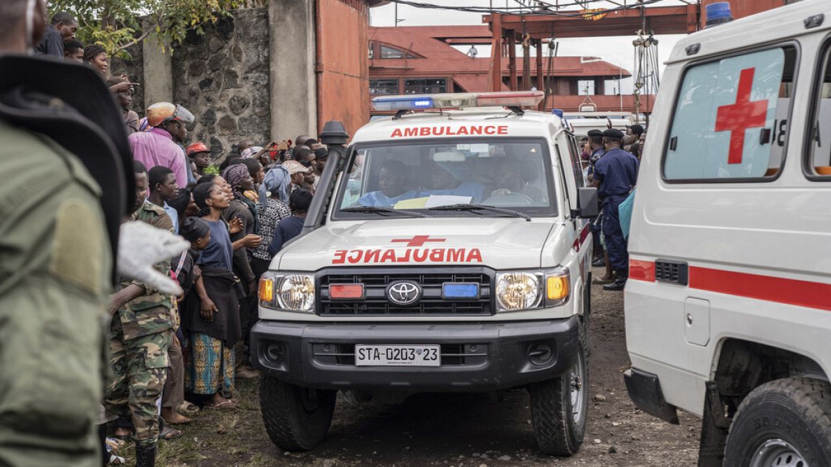 File photo: An ambulance carries victims away from the port of Goma, Democratic Republic of Congo, after a ferry carrying hundreds capsized on arrival Thursday, Oct. 3, 2024.