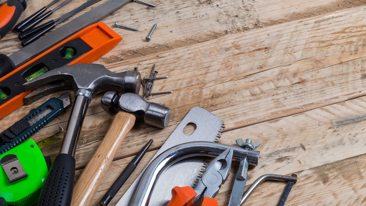 A range of DIY tools such as drills, pliers, saws, files and more.