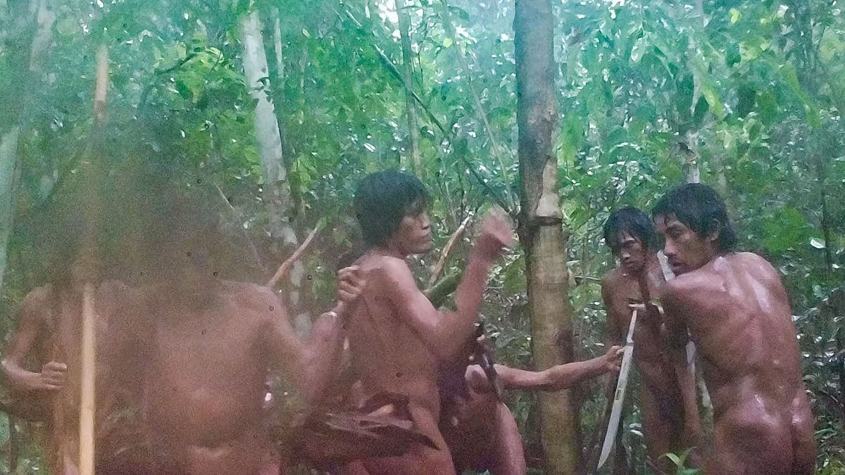 Images of the natives were recorded by pre-positioned automatic cameras