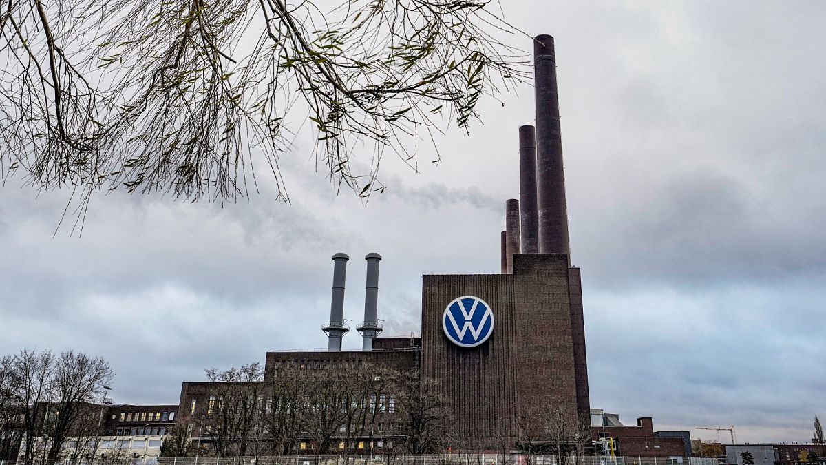 The main Volkswagen factory is pictured during a strike of employees of Germany