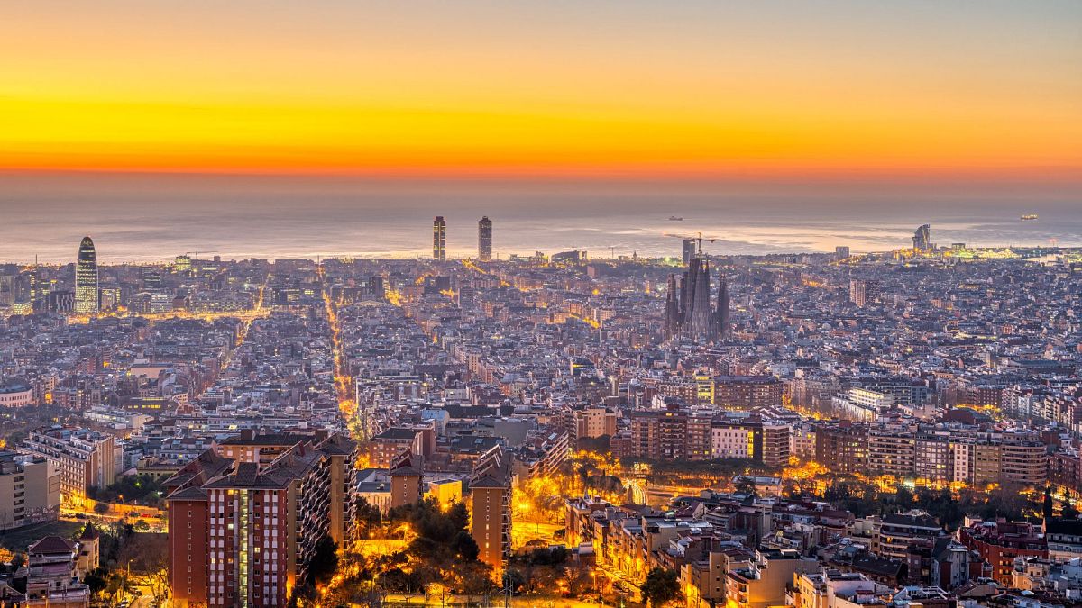 Aerial view of Barcelona, Spain