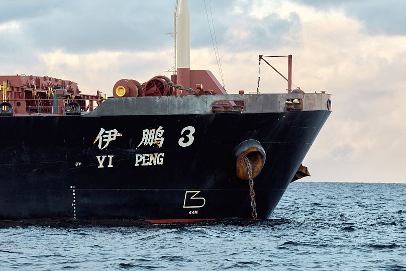 Le navire chinois Yi Peng 3 est ancré dans la mer du Kattegat, près de la ville de Grenaa au Danemark, le 20 novembre 2024.